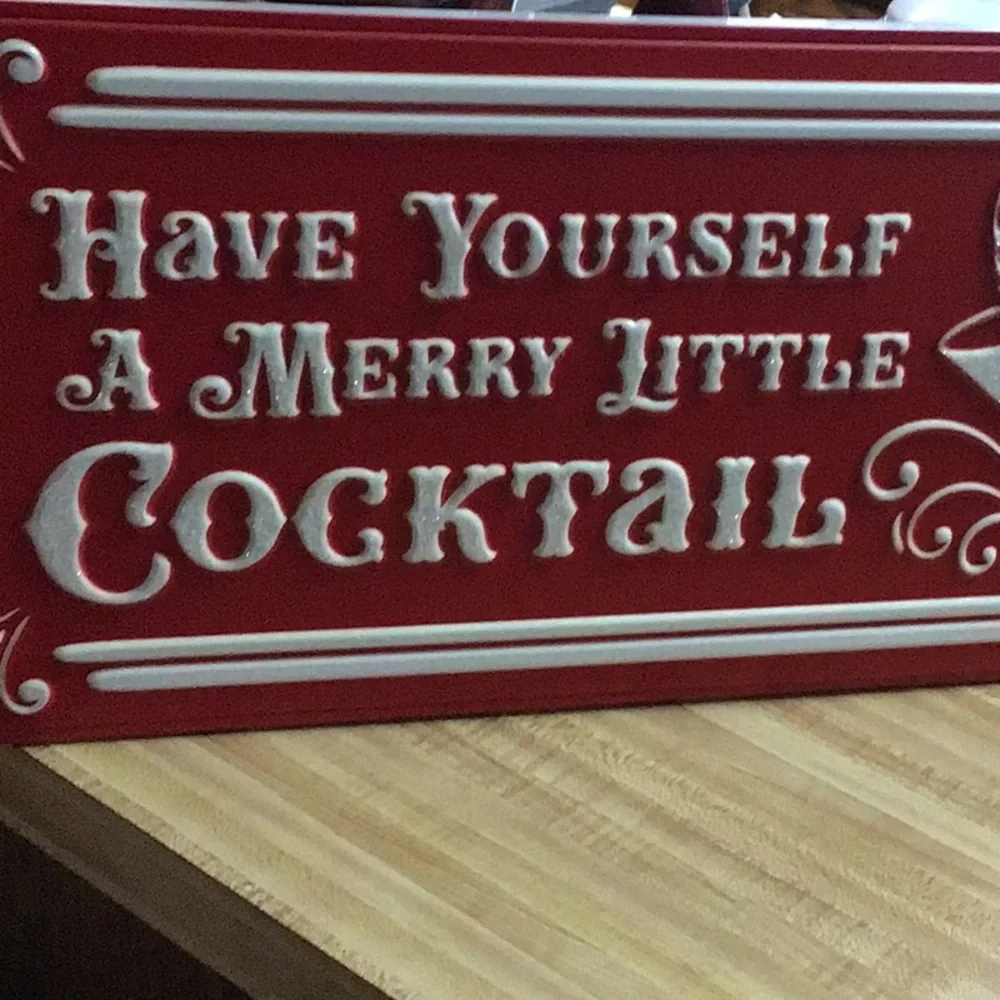 Holiday Cocktail Metal Sign❤️Bar FarmHouse Cabin Decor NEW❤️❤️